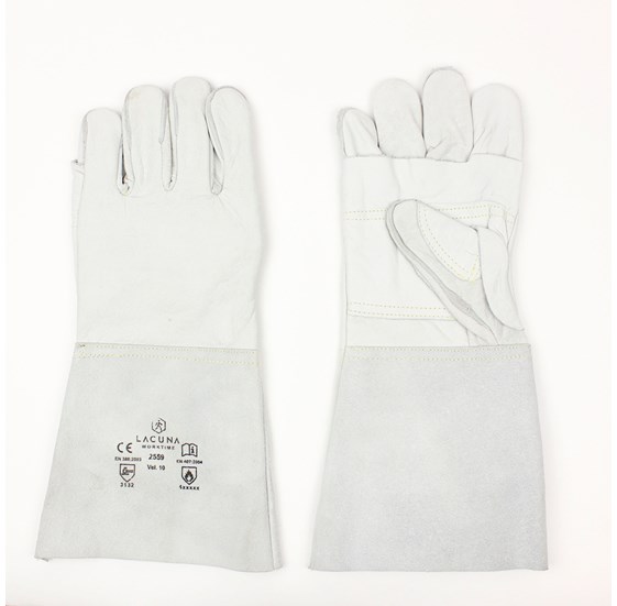 Long leather glove ARES