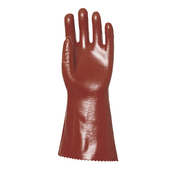 PVC glove 40 cm, red,size 10