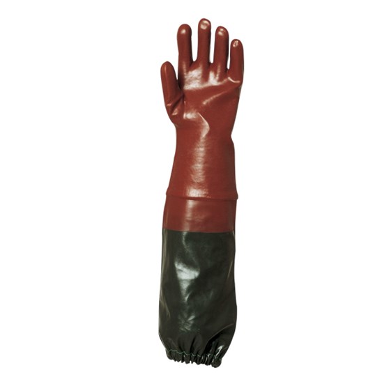 PVC glove 70 cm, red, size 10