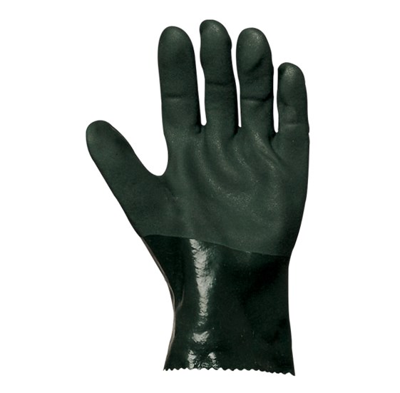 PVC glove 27 cm, green, size 10