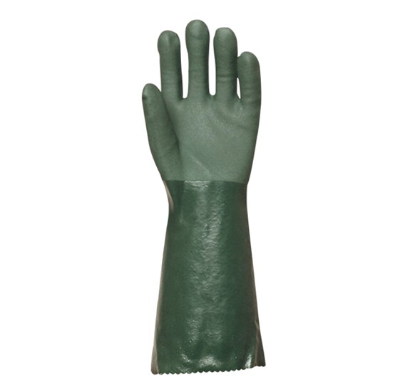 PVC glove 40 cm, green