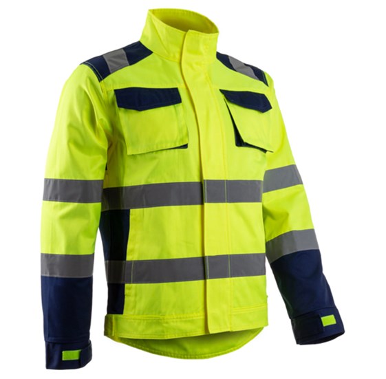 Odsevna zaščitna jakna HIBANA Hi-Viz rumeno-modra