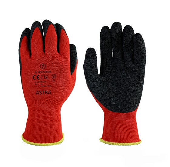 Rdeče rokavice z lateks prevleko ASTRA