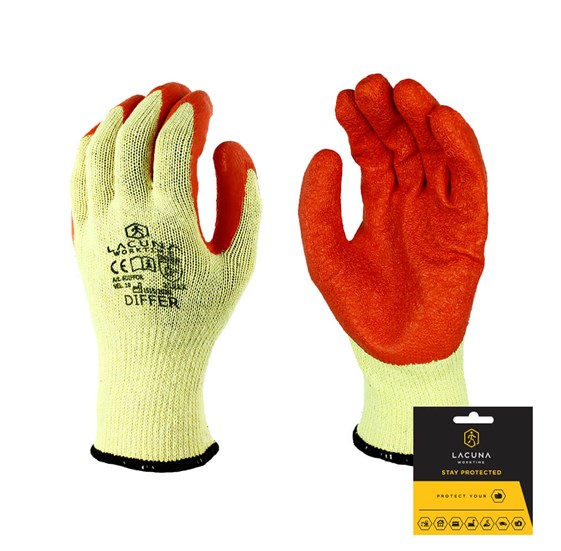 DIFFER Glove with latex coating DIFFER orange size 10