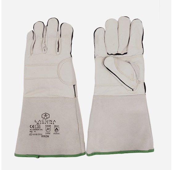 Leather glove  long KRON with lining size 11