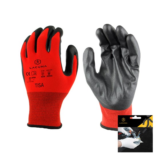 Nitryle coated glove TISA red