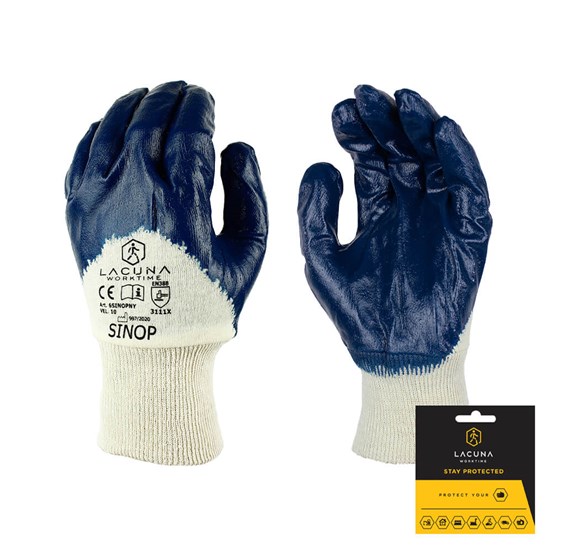 Glove with nitrile coating SINOP blue size 10