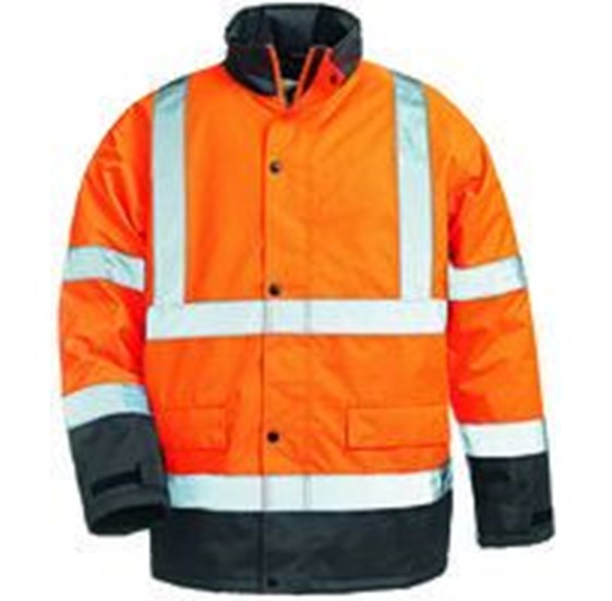 Odsevna zaščitna parka ROADWAY Hi-Viz oranžna-modra