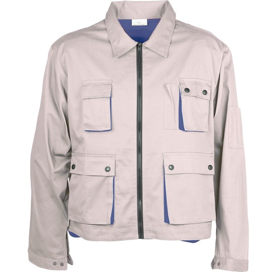 Work Jacket CLASSIC PLUS white/blue TC