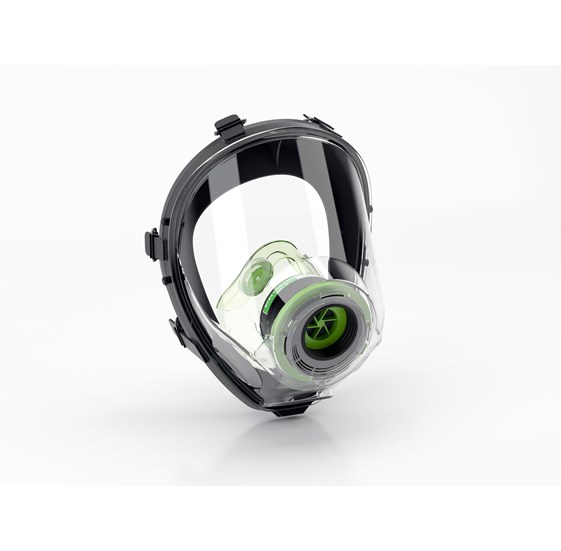 Full face thermoplastic mask for one filter