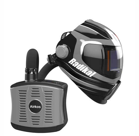 Kaciga Radikal SR s bočnim pogledom Airkos, crna