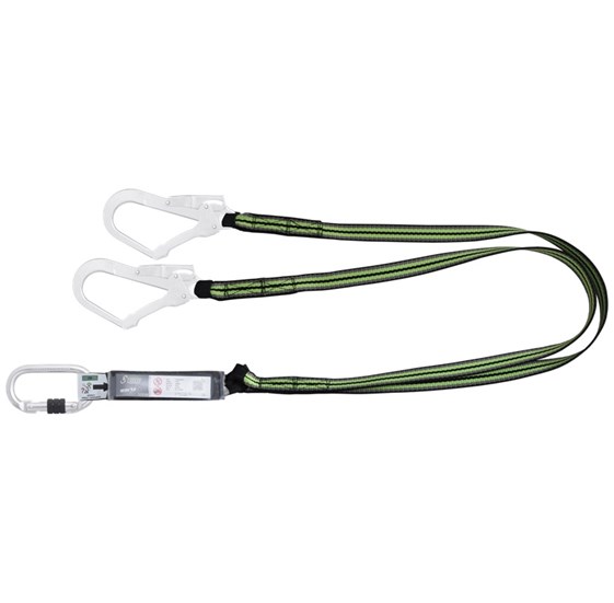 Forked energy absorbing webbing lanyard 1.80 mtr and connectors FA5010117 and FA