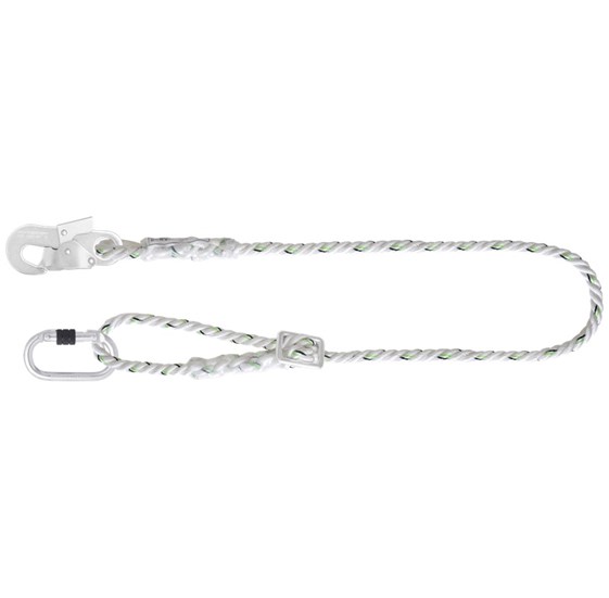 Work Positioning Twisted Rope Lanyard with ring adjuster (2m)