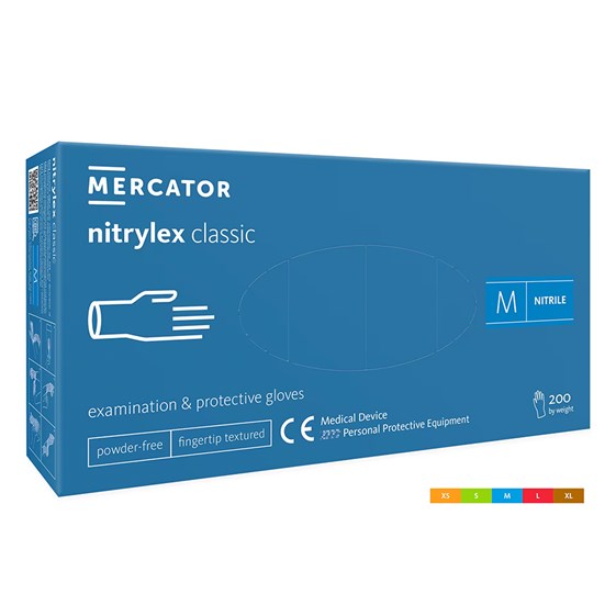 Rukavice jednokratne Nitril NITRYLEX CLASSIC plave a'200 vel. XL