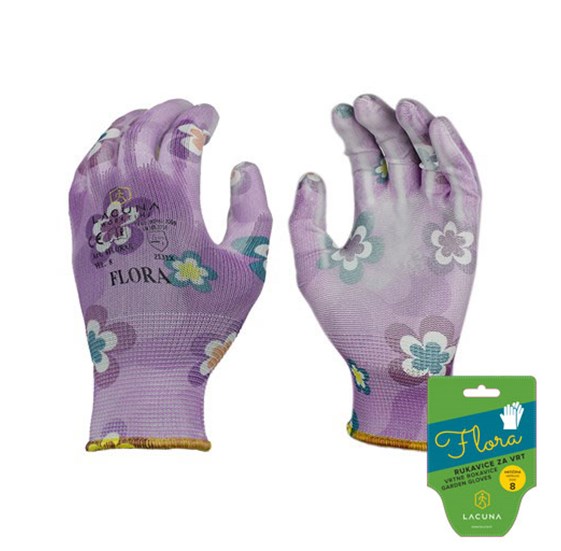 FLORA Garden glove pink size 8