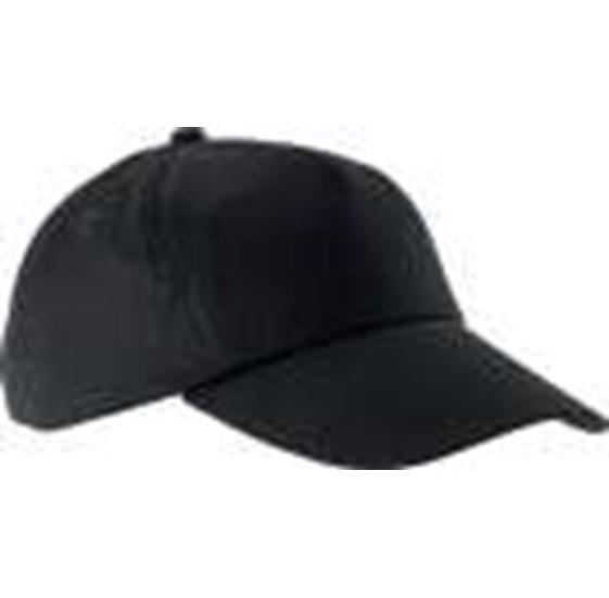 US cap First black colour, 5 panels, plastic size regulator