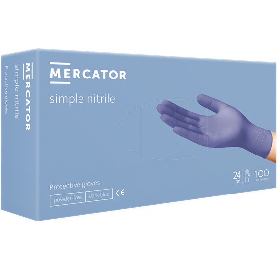 Disposable gloves MERCATOR SIMPLE NITRILE blue powder-free size L